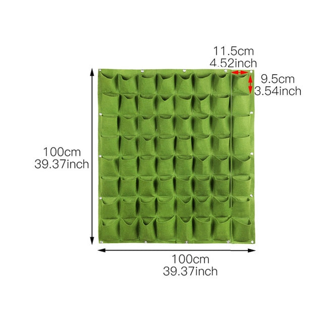 18/36/49 Pockets Hanging Green Grow Bag Planter Vertical Garden Vegetable Living Garden Bag Planter Growing Bags Flowers Supply