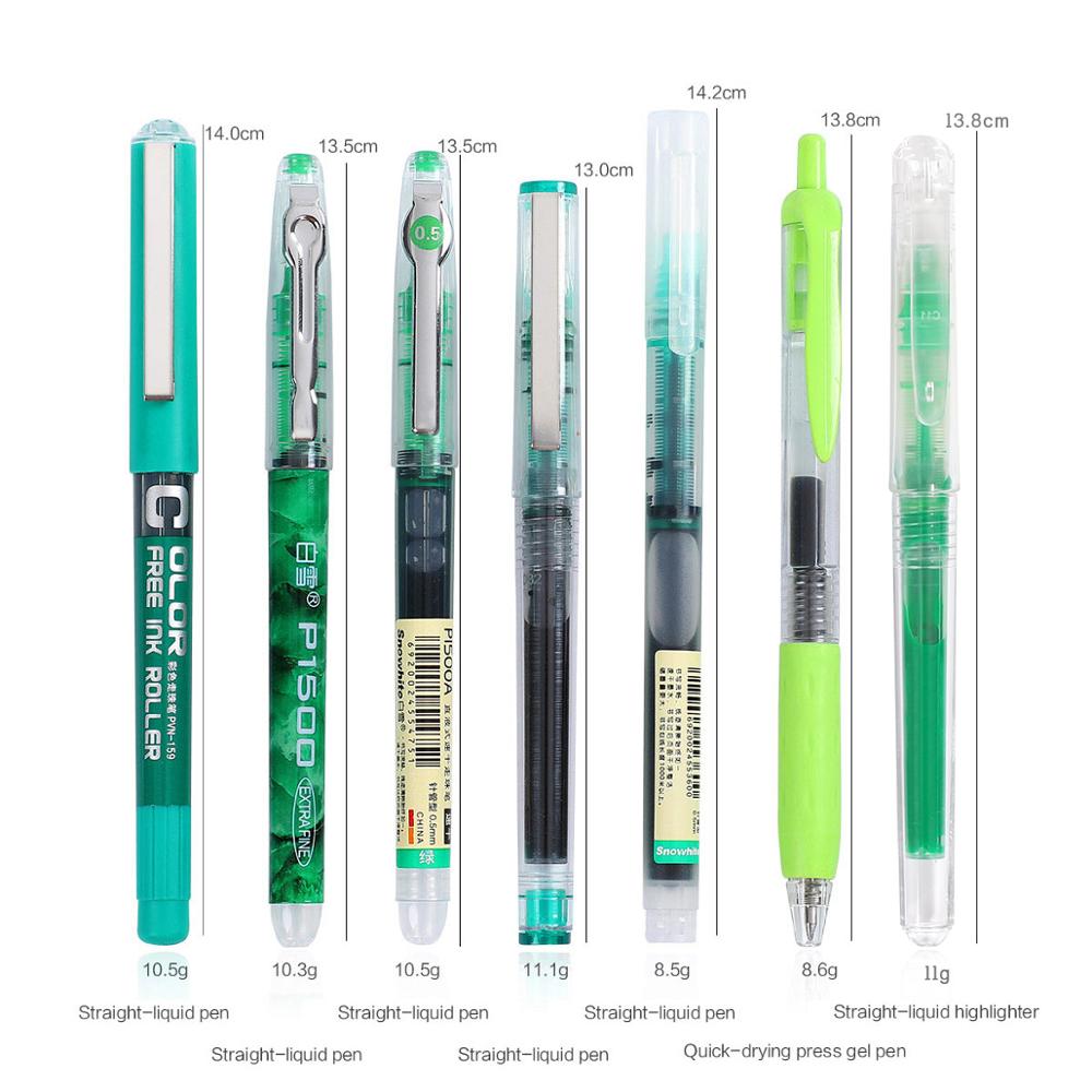 6pcs 7pcs/set Simplicity color Large Gel Pen set 0.5mm quick-drying Straight Pen highlighter for school Stationery kawaii