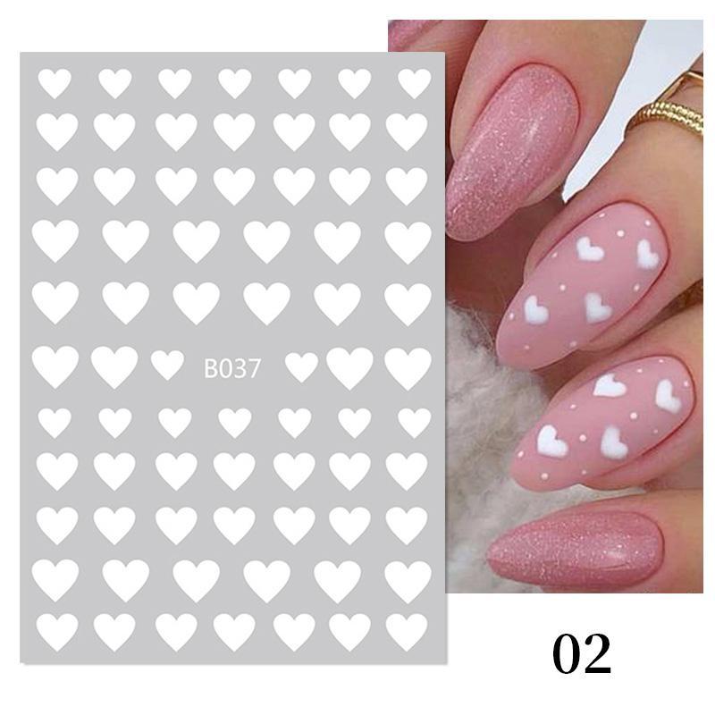 1PC Heart Love Design 3D Nail Sticker English Letter stickers Face Pattern Trasnfer Sliders Valentine's Day Nail Art Decoration