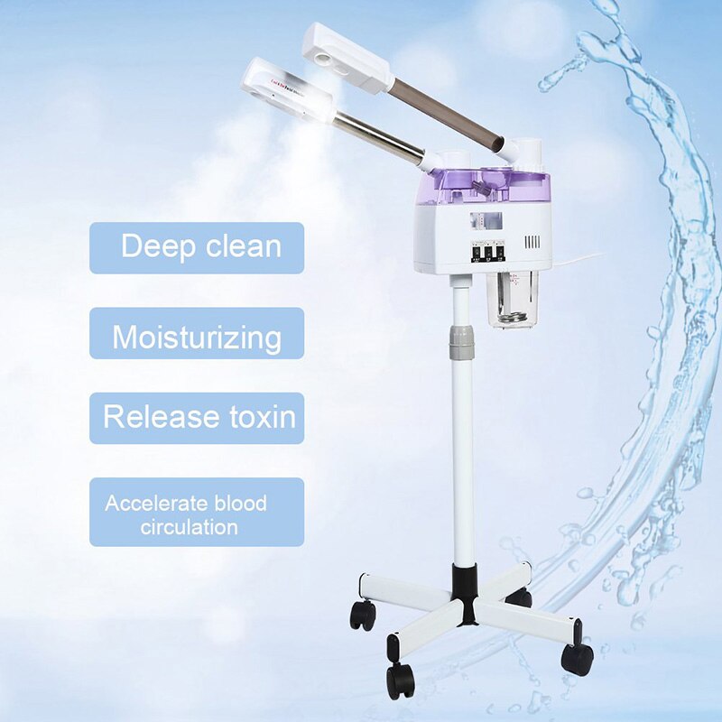 Hot and Cold Sprayer Machine Facial Steamer Home Spa Ozone Steaming Ion Face Vaporizer Skin Care Facial Pedestal Vaporizer