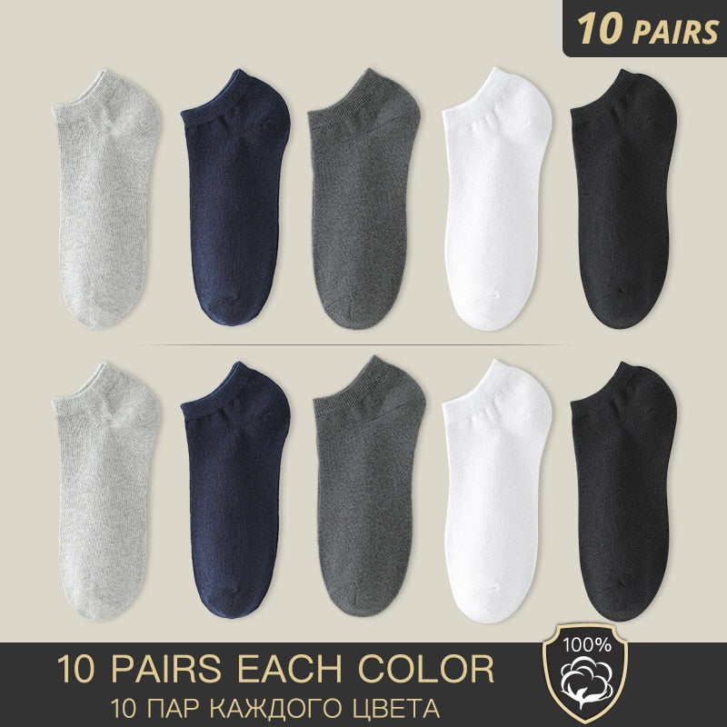 HSS Brand 100% Cotton Men Socks Summer Thin Breathable Socks High Quality No Show Boat Socks Black Short For Students Size 39-44