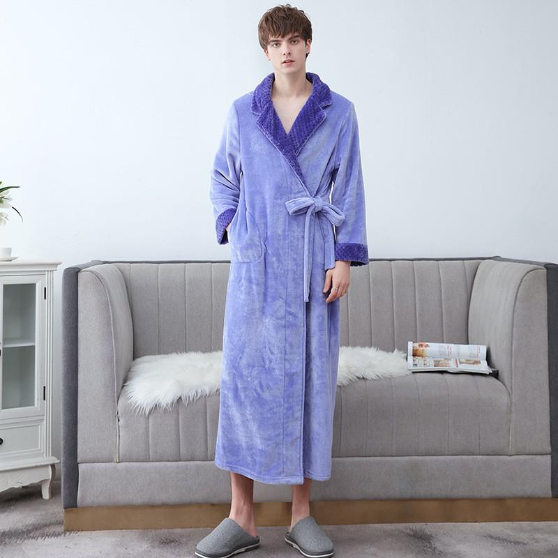 Winter Flannel Soft Kimono Gow Ultra Large Long Bathrobe Nightwear Thick Warm Women Sleepwear