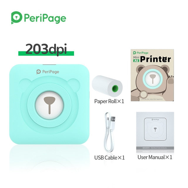 peripage mini portable printer thermal photo bluetooth can printing sticker self-adhesive label for Android IOS smart phone