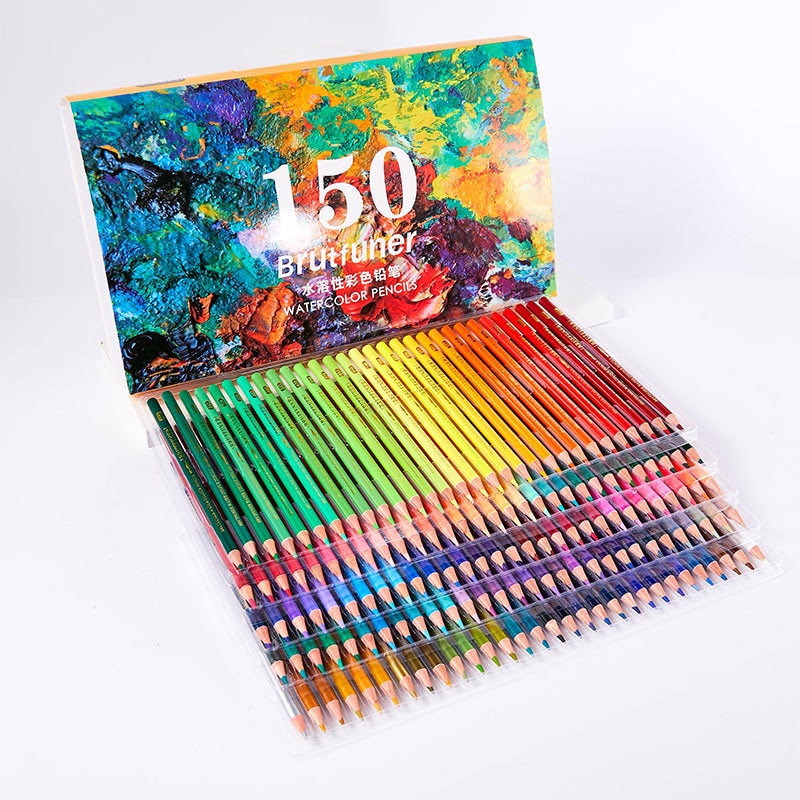 Multicolour 180 Colors Professional Watercolor Pencils Set Artist Painting Sketching Wood Soft Color Pencil School Art Supplies