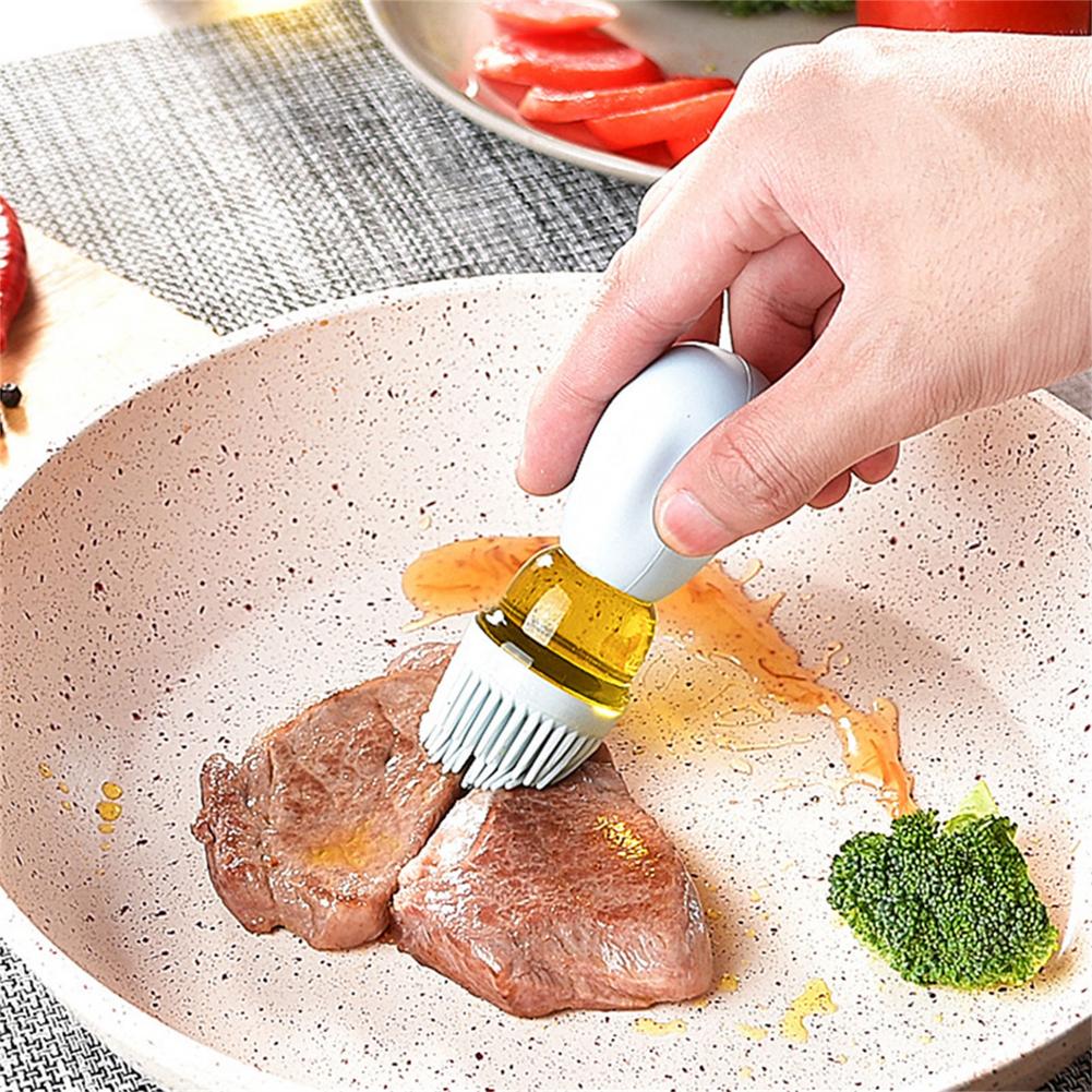 150ml Kitchen Oil Bottle Silicone Glass Oil Container With Brush Barbecue Spray Bottle Oil Dispenser For Kitchen Cooking BBQ