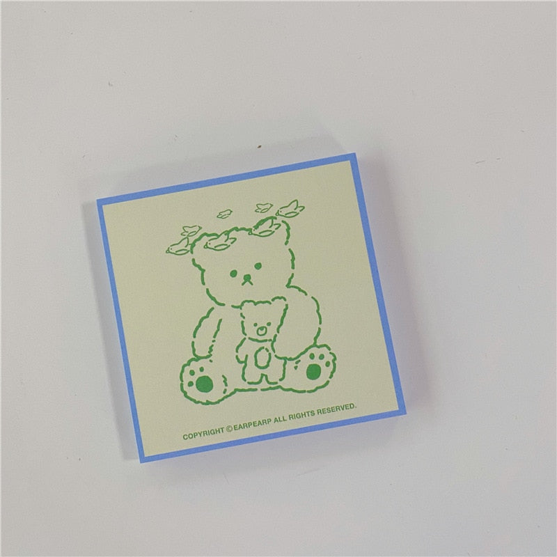 50 Sheets Cute Ins Bear Sticky Notes Loose Leaf Decoration Memo Pad Planner To Do List School Office Paper Notepad Stationery