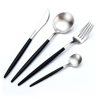 Dinner Set Cutlery Knives Forks Spoons Wester Kitchen Dinnerware Stainless Steel Home Party Tableware Set