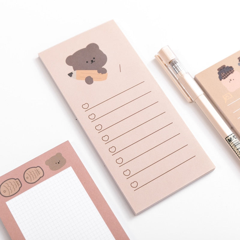 50 Sheets Cute Cookie Bear Memo Pad Kawaii Stationery N Times Sticky Notes Portable Notepad School Office Supply Papeleria