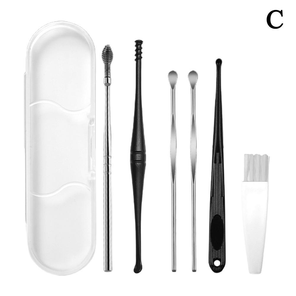 6pcs Ear Cleaner Wax Removal Tool Earpick Sticks Earwax Remover Curette Ear Pick Cleaning Ear Cleanser Spoon Health Care Earpick