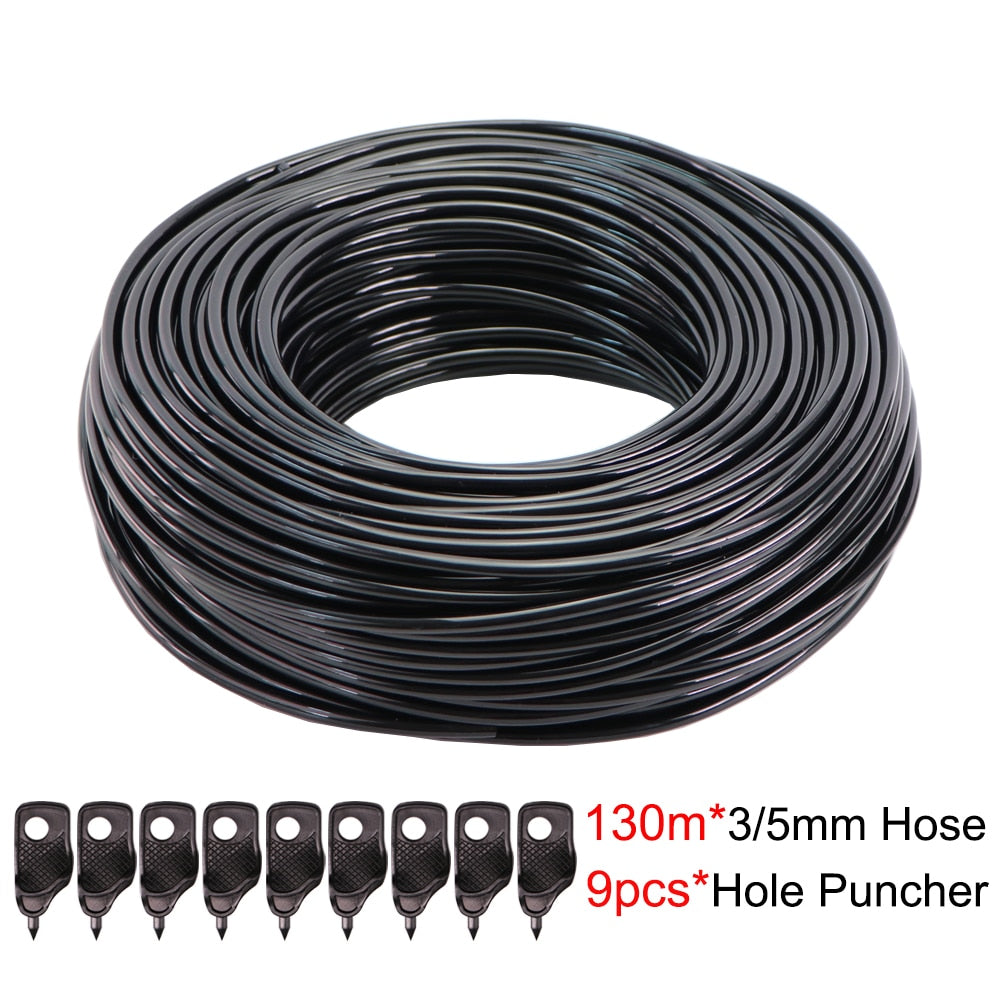 5-140m Garden Watering 3/5mm Hose Irrigation Pipe 1/8'' Tubing Greenhouse Bonsai Plant Flower Drip Arrow Dripper Sprinkler Tube