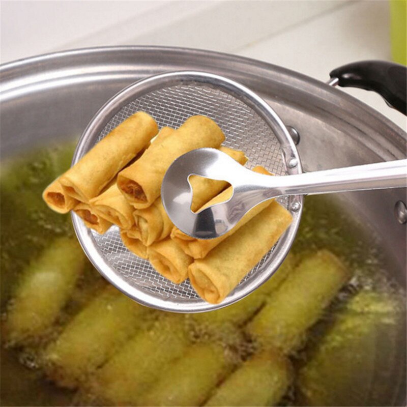 1pcs Kitchen Accessories Stainless Steel Fried Food Fishing Oil Scoop Kitchen Gadget and Barbecue Brush for Kitchen Tools Home-S