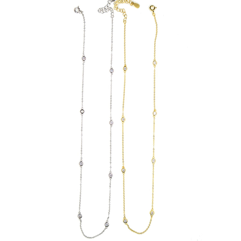 Three color 100% 925 sterling silver 45cm 85cm 102cm layer long link chain dainty delicate thin silver chain