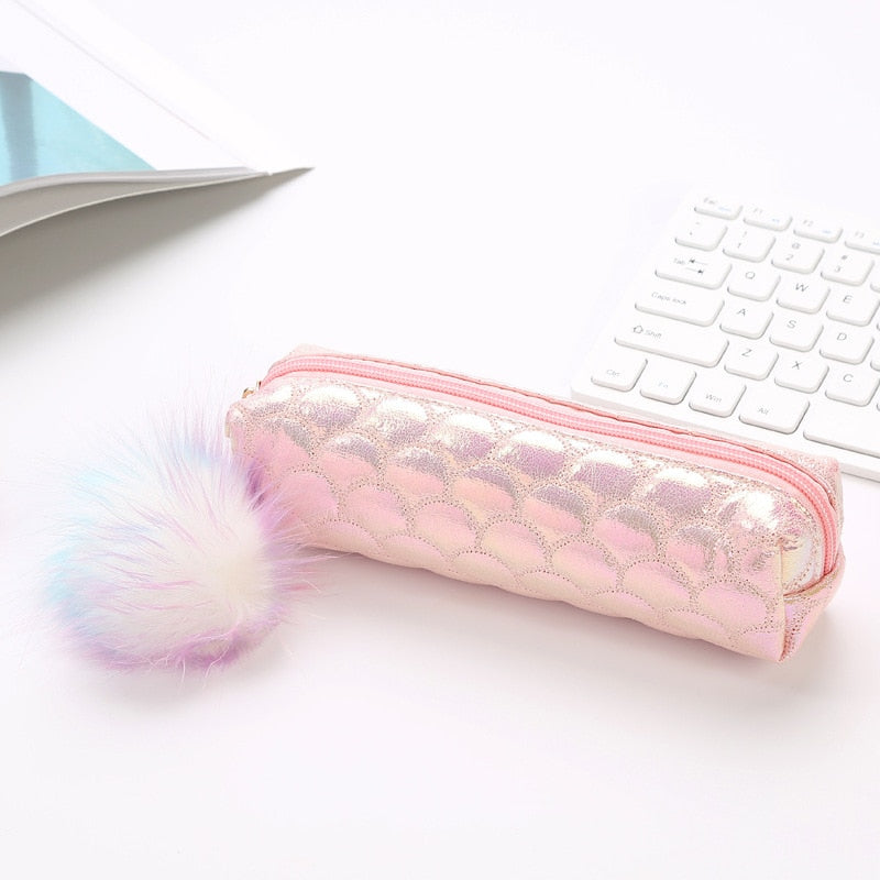 School Pencil Case Sequin Pencilcase for Girls Boys Penal Bag Kawaii Cartridge Pen Box Big Multi Cosmetic Pouch Stationery