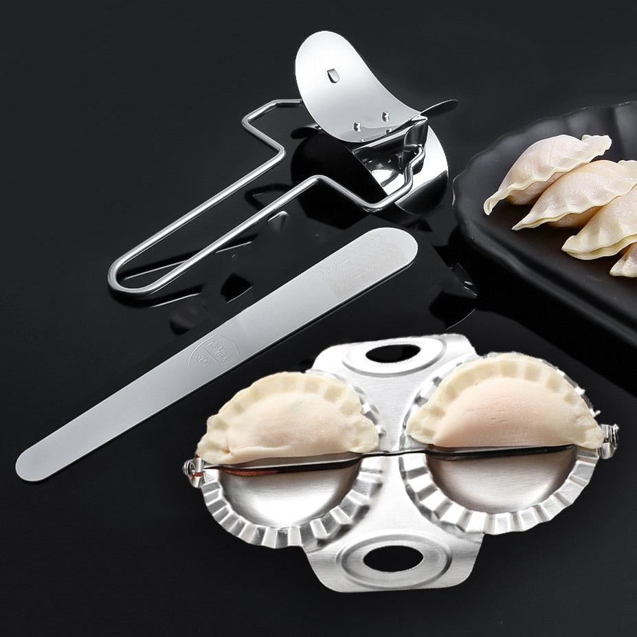 Stainless Steel Dumpling Maker Manual Ravioli Gyoza Mold Press Pierogi Mould Dough Cutter Cooking Kitchen Pastry Tool