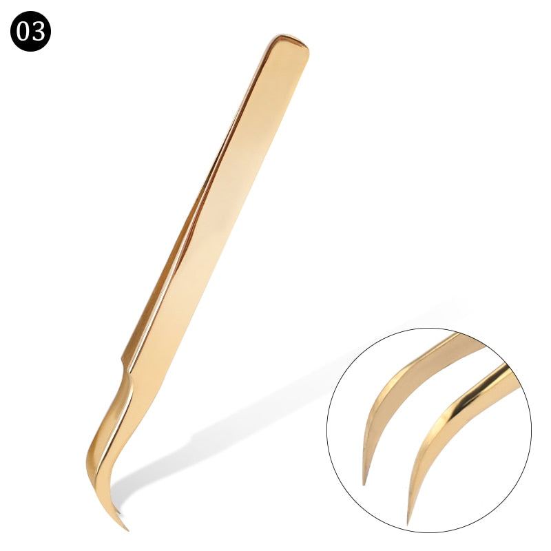 1 Pcs Eyelashes Tweezers Stainless Steel superhard Tweezers High Precision Anti-static tweezers for Eyelash Extensions