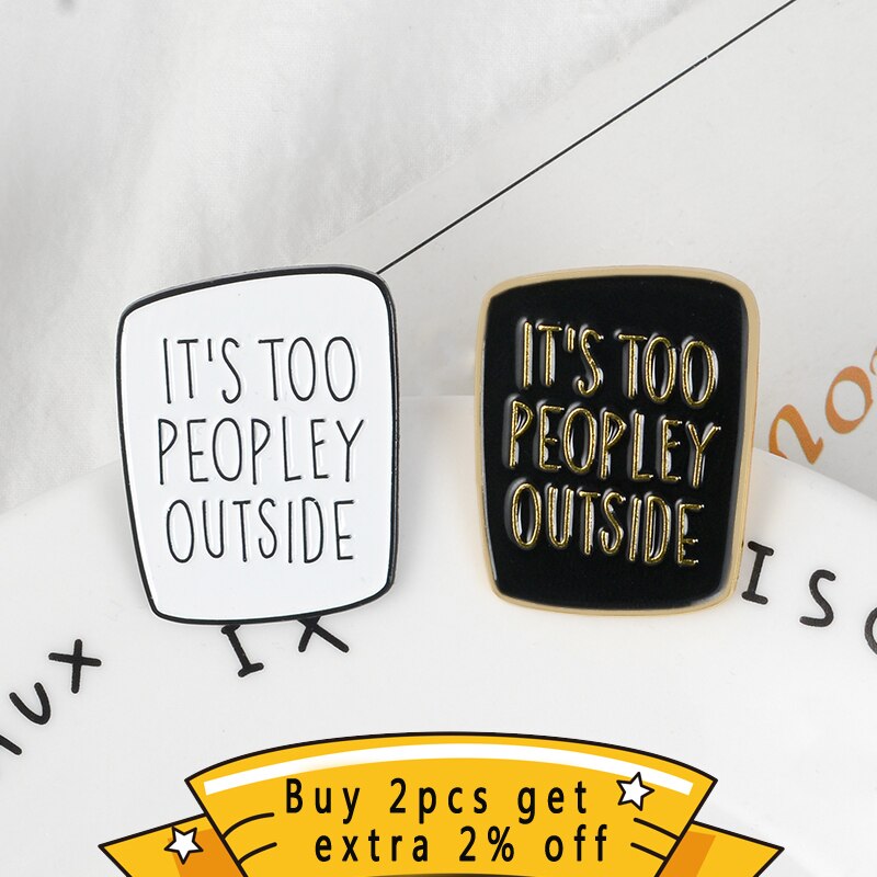 Introvert Brooches Anti social pins Funny Saying Badges Sarcastic Ladies Unisex Brooches