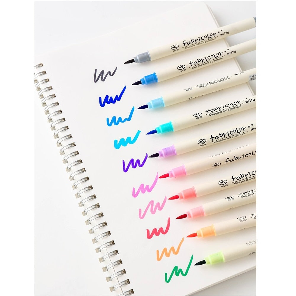 10pcs Soft Brush Color Marker Pens Set for Drawing Lettering Calligraphy Paint Stationery School Home DIY Art Supplies A6805