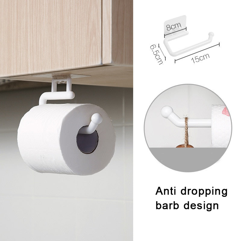 Kitchen Paper Roll Holder Towel Hanger Rack Bar Cabinet Rag Hanging Holder Shelf Toilet Paper Holders Sundries Accessories New