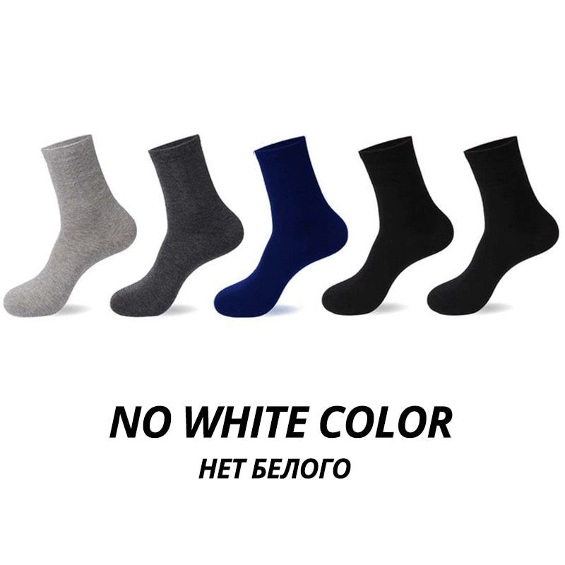 High Quality Casual Men's Business Socks Summer Winter Cotton Socks Quick Drying Black White Long Sock Plus Size