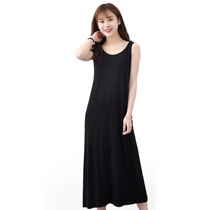 Lingerie Nightdress Women Casual Sleepwear Long Nightgown Nightie Sleeveless Summer Loose Home Dress