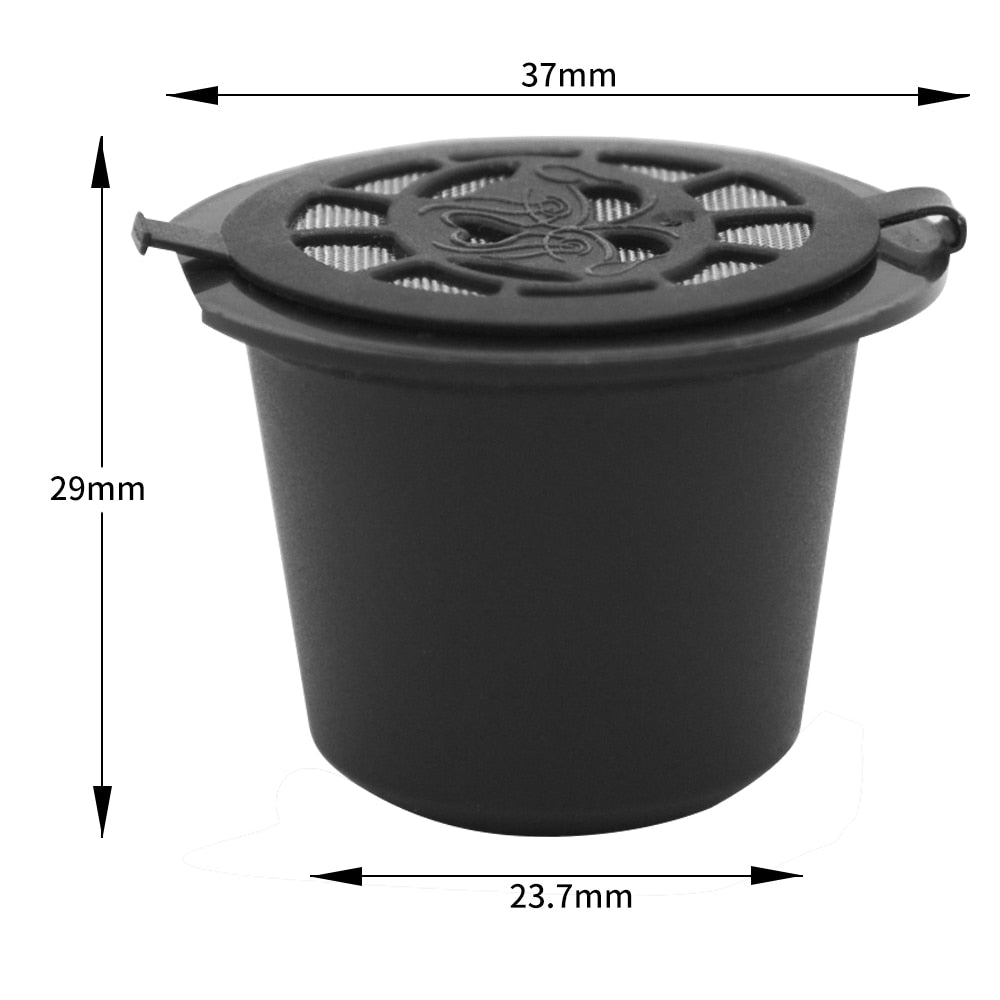 Reusable Coffee Capsule for Nespresso Machine with Stainless Filter Mesh Refillable Espresso Pod Kitchen Tamper