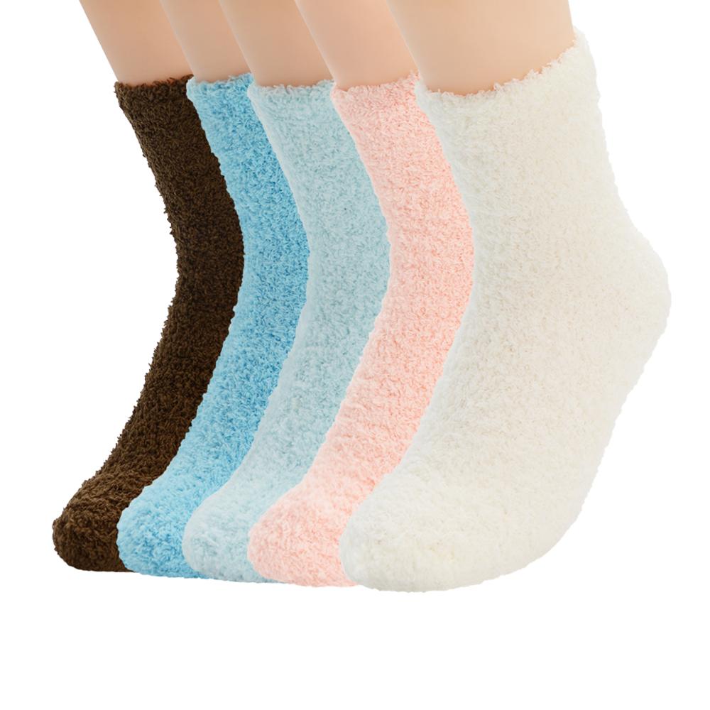 5 Pair Candy Warm Lady Heart Cute Winter Kawaii Thick Casual Women Socks Fuzzy Fluffy Warm Socks Short Cute Cotton Socks Female