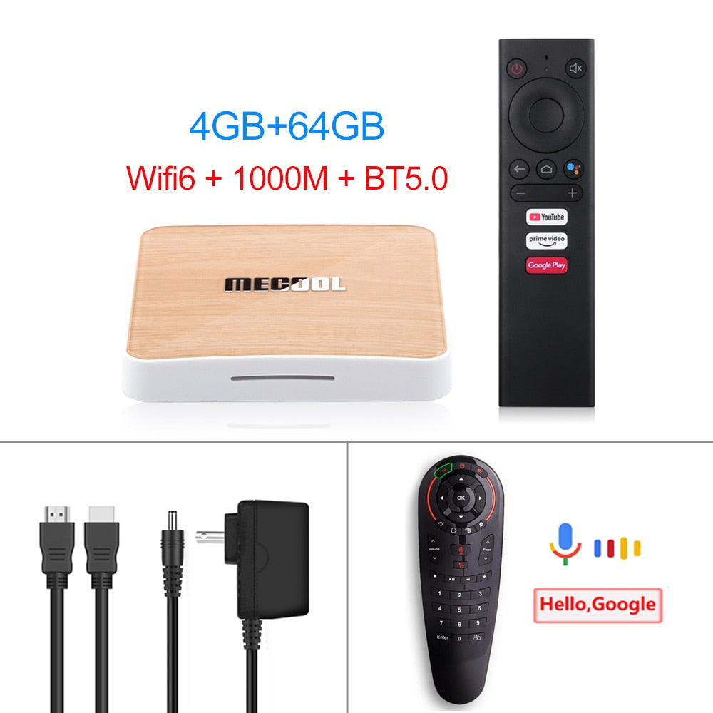 Global Mecool KM6 deluxe edition Amlogic S905X4 TV Box Android 10 4G 64GB Google Certified Support Wifi6 BT1000M Set Top Box