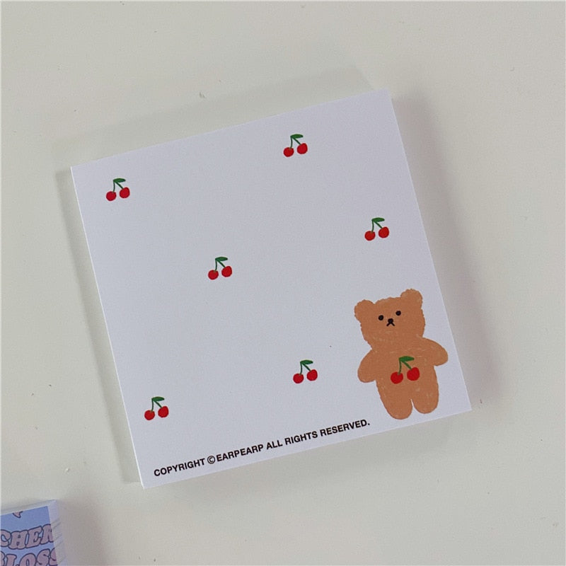 50 Sheets Cute Ins Bear Sticky Notes Loose Leaf Decoration Memo Pad Planner To Do List School Office Paper Notepad Stationery