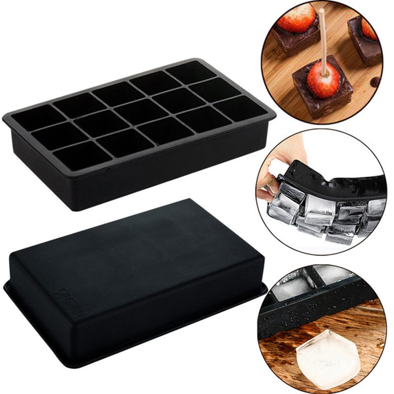 Silicone Ice Tray Ball Maker Form Frozen Mold Ice Cube Popsicle Maker Kitchen Moulds Black