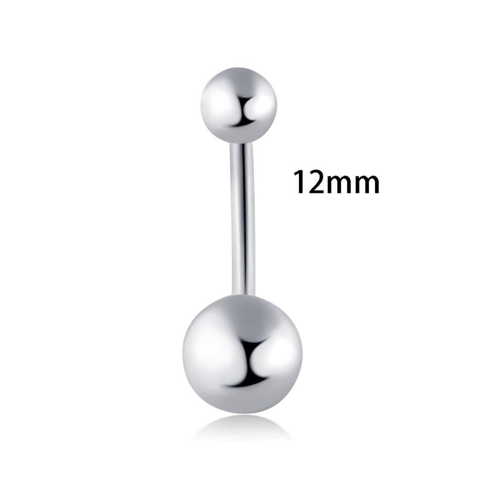 Wholesales 100pcs Silver 10/12/14mm Belly  Button Rings Body Piercing  Navel Piercing 14g 10mm