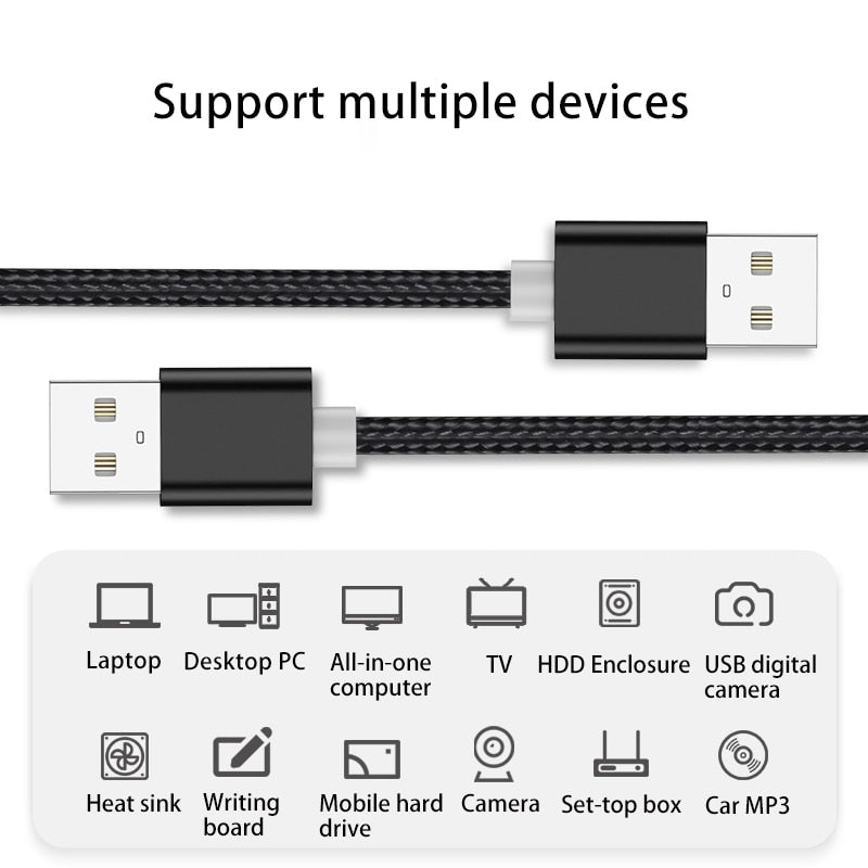 Kebiss Weave USB to USB Extension Cable Type A Male to Male USB Extender for Radiator Hard Disk Webcom Camera USB Cable Extens