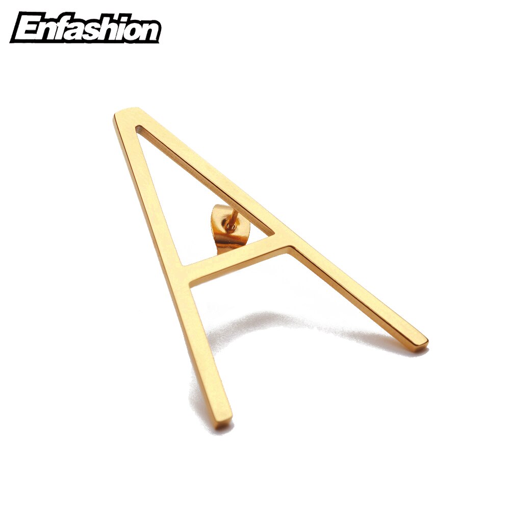 Enfashion Initial Letter Earrings Capitals Stud Earring Gold color Single Earings Stainless Steel Earrings for Women Jewelry