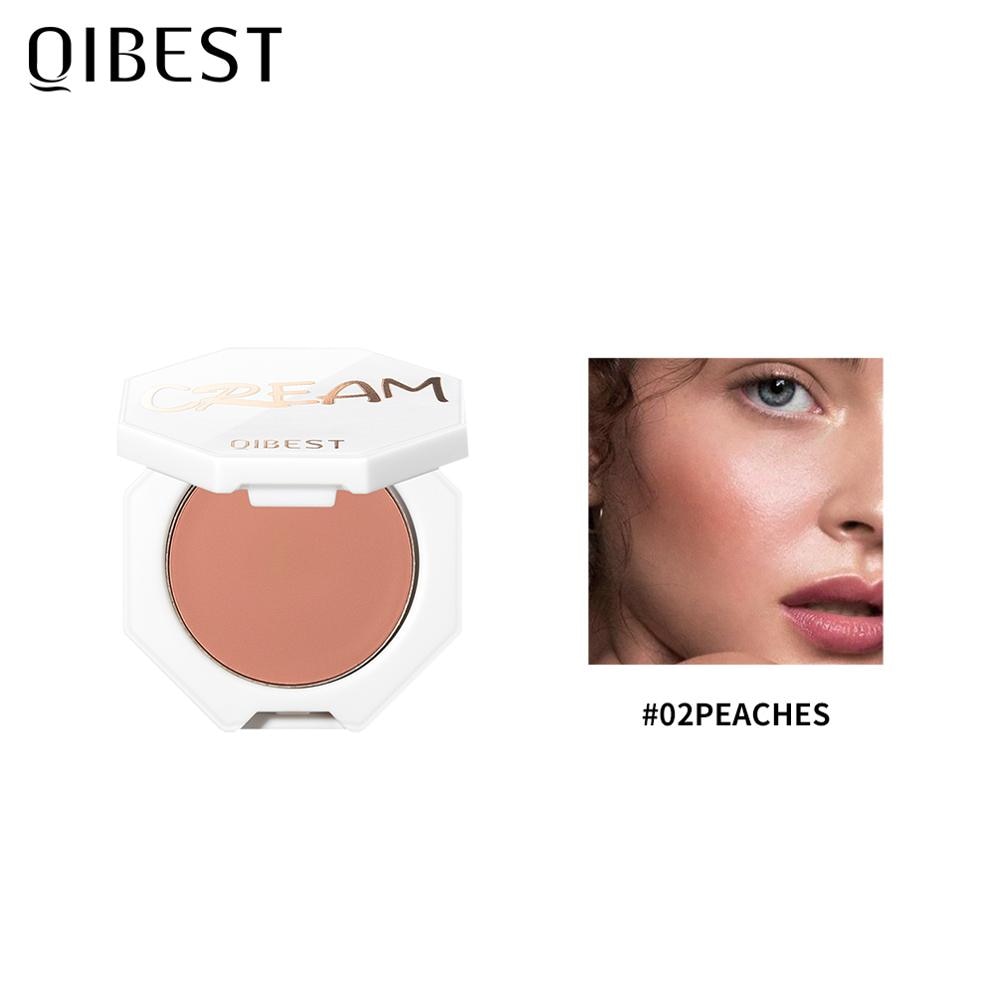 QIBEST Face Blusher Peach Cream Makeup Blush Palette Cheek Contour Blush Cosmetics Blusher Cream Korean Makeup Rouge Tint Blush