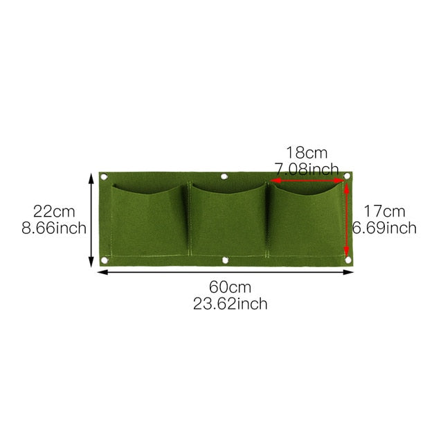 18/36/49 Pockets Hanging Green Grow Bag Planter Vertical Garden Vegetable Living Garden Bag Planter Growing Bags Flowers Supply