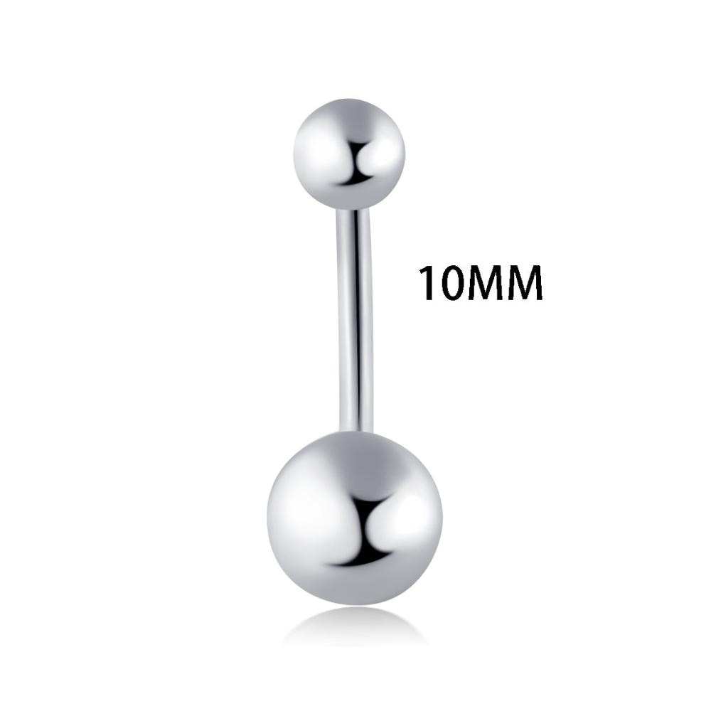 Wholesales 100pcs Silver 10/12/14mm Belly  Button Rings Body Piercing  Navel Piercing 14g 10mm