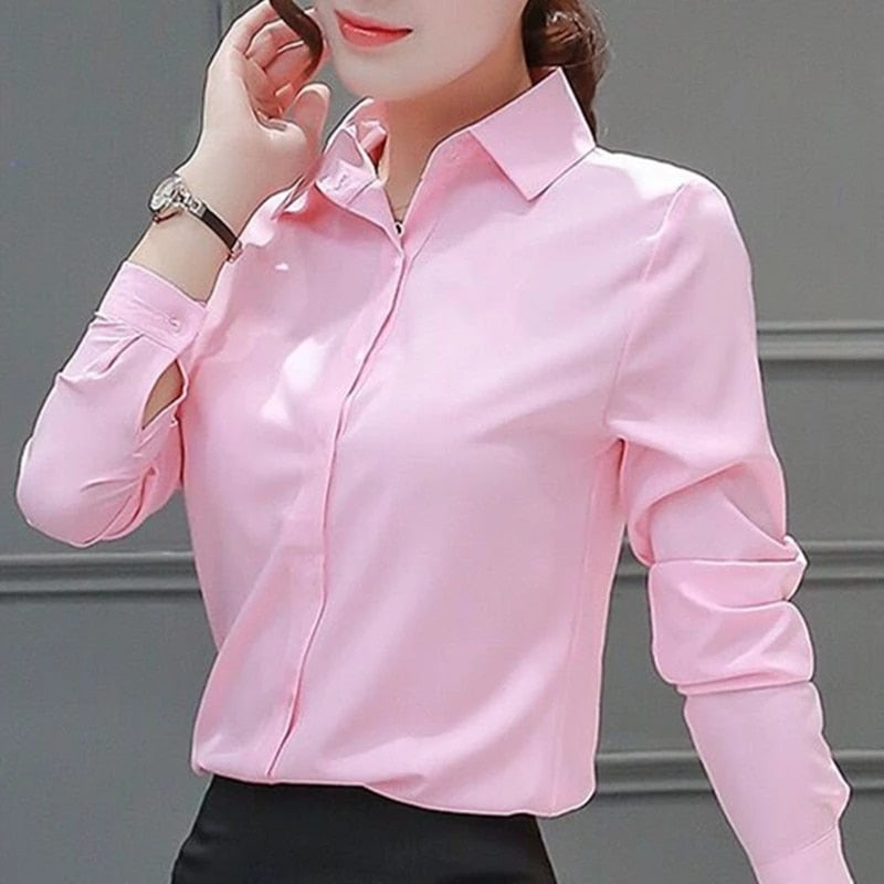 Women Shirts Blouses Women White Shirt Long Sleeve Blouse Female Tops OL Basic Shirt Blouses  Fashion Elegant Woman Clothing