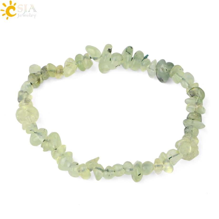 Natural Stone Bracelet Asymmetry Beads Crystal Quartz Gravel Stretch Bracelets Bangles for Women Girls