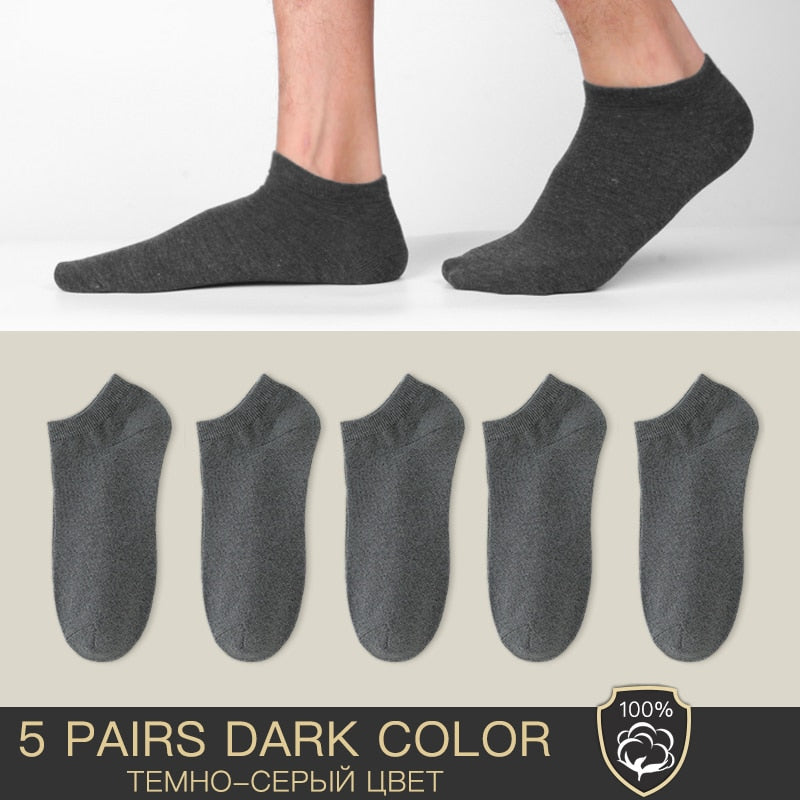 HSS Brand 100% Cotton Men Socks Summer Thin Breathable Socks High Quality No Show Boat Socks Black Short For Students Size 39-44