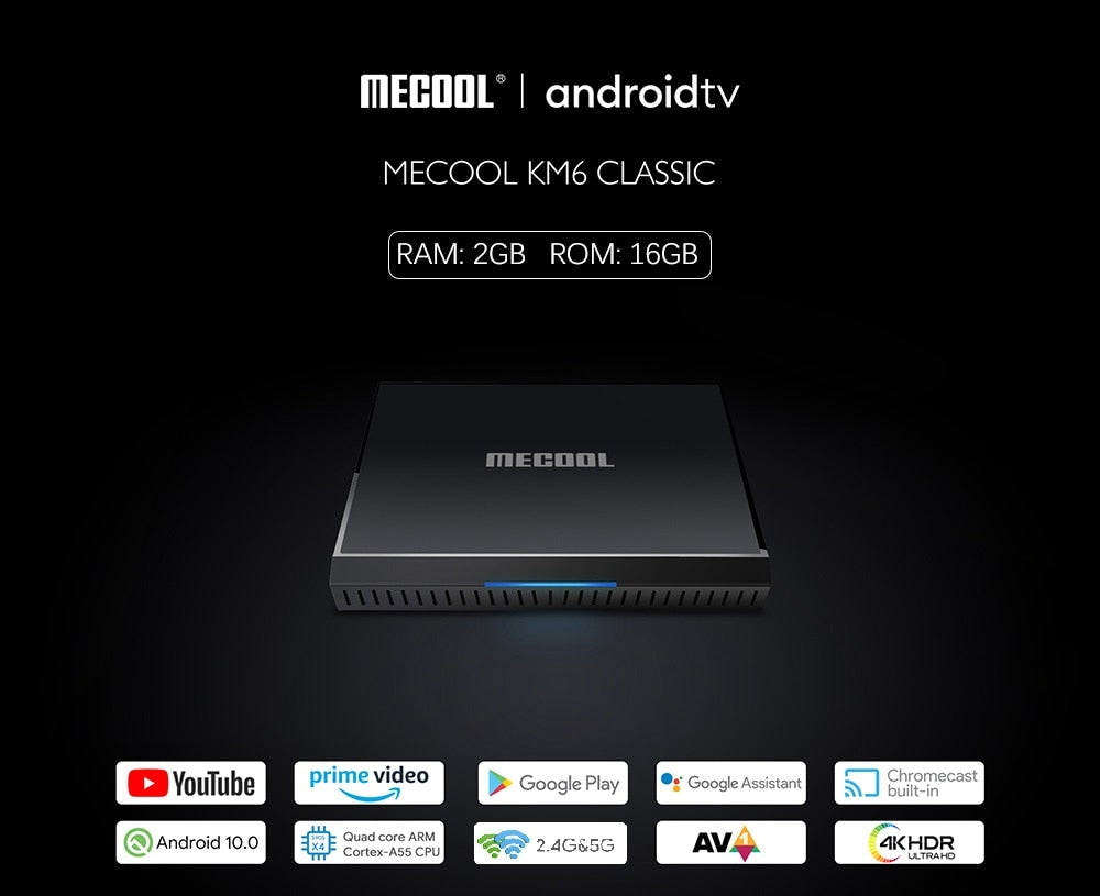 Global Mecool KM6 deluxe edition Amlogic S905X4 TV Box Android 10 4G 64GB Google Certified Support Wifi6 BT1000M Set Top Box