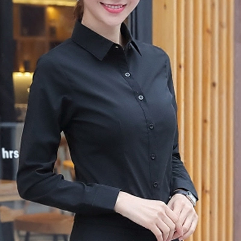 Women Shirts Blouses Women White Shirt Long Sleeve Blouse Female Tops OL Basic Shirt Blouses  Fashion Elegant Woman Clothing