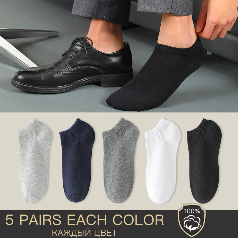 HSS Brand 100% Cotton Men Socks Summer Thin Breathable Socks High Quality No Show Boat Socks Black Short For Students Size 39-44