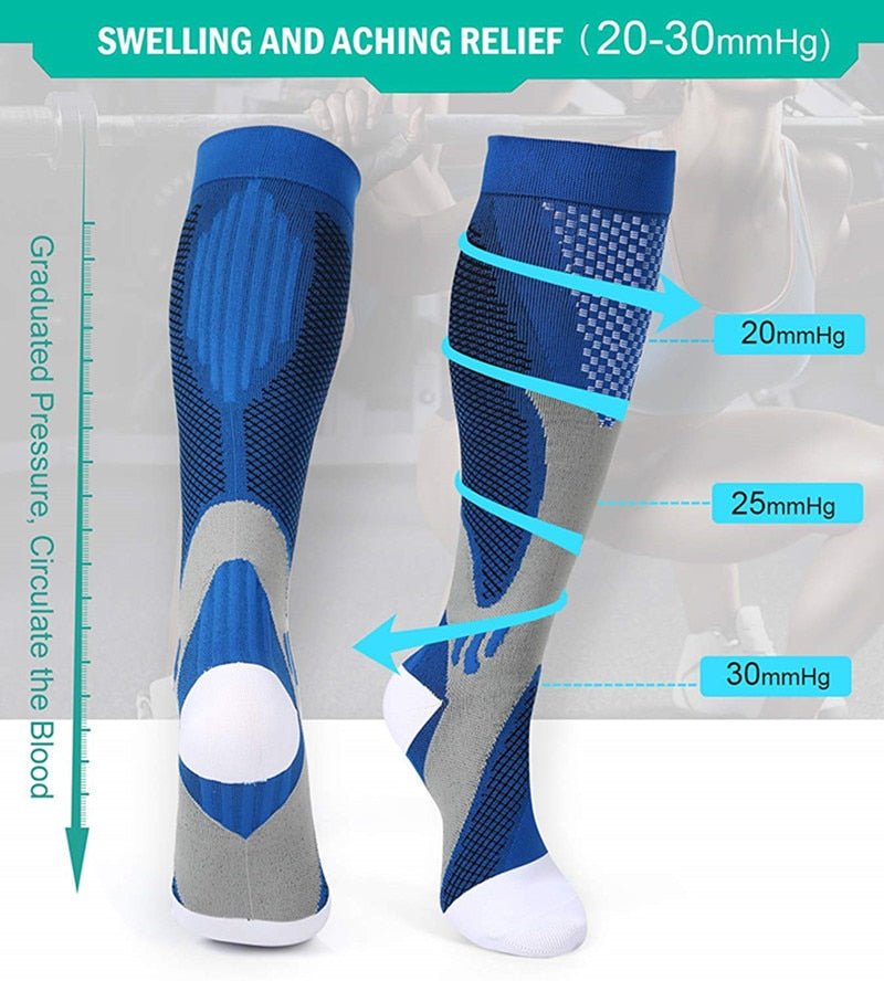 Compression Socks Football Socks Running Outdoor Sports  Crossfit Flight Travel Nurses Men WomenCompression Stockings