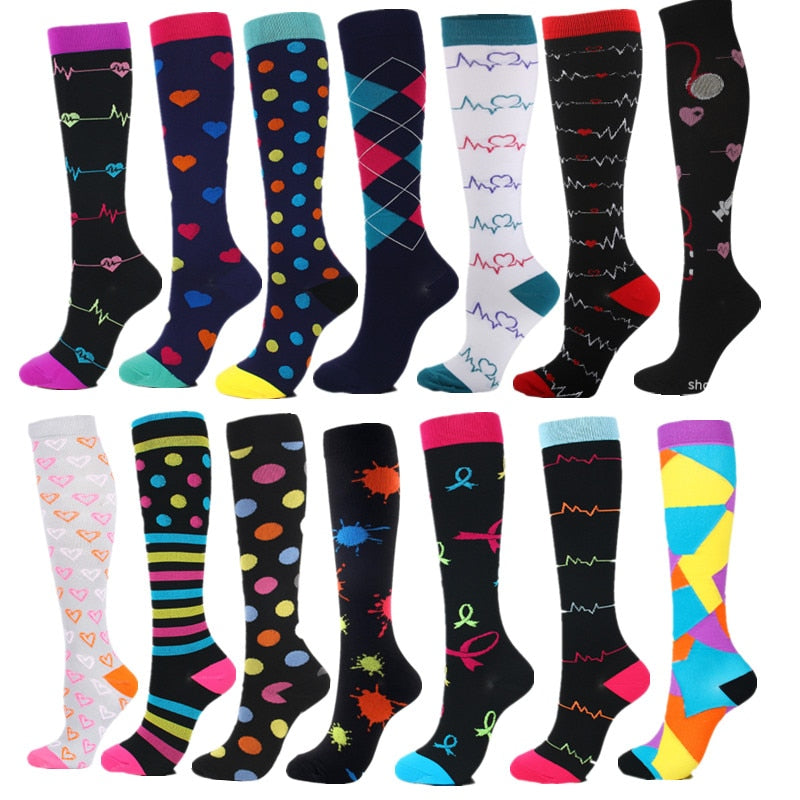 Compression Socks Women Men Best Running Athletic Outdoor Sports Crossfit Flight Travel Nurses Running Athletic Socks