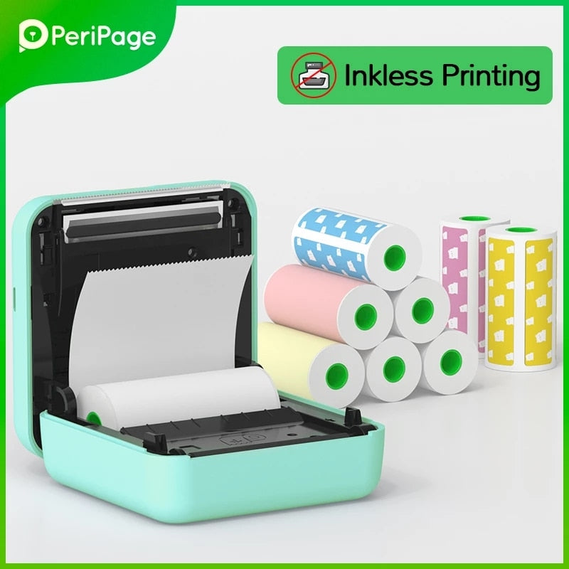 peripage mini portable printer thermal photo bluetooth can printing sticker self-adhesive label for Android IOS smart phone