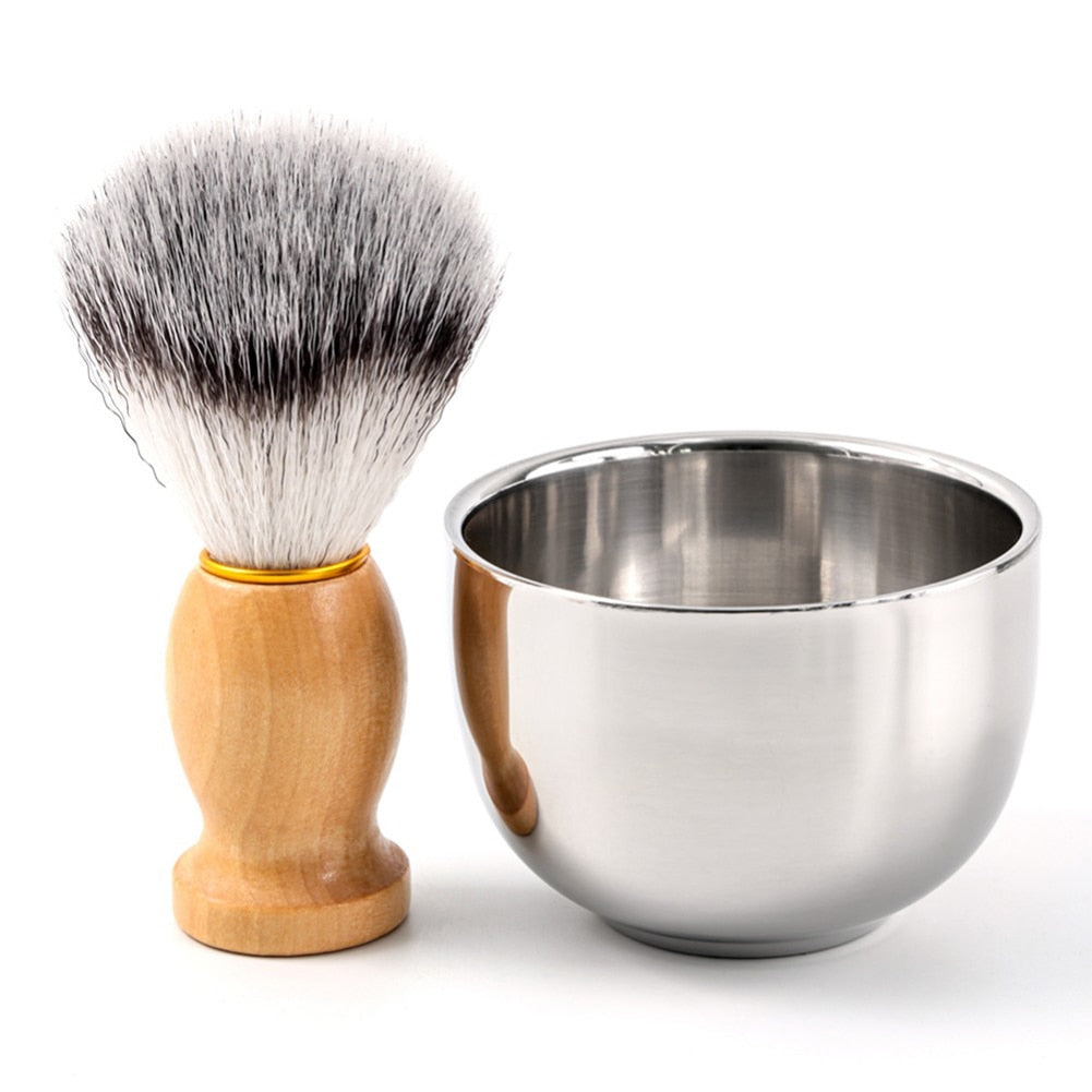 Men's Shaving Beard Brush Set Synthetic Badger Hair Barbe Brush + Mug Bowl Cup + Shaving Soap Brosse Barbe Homme