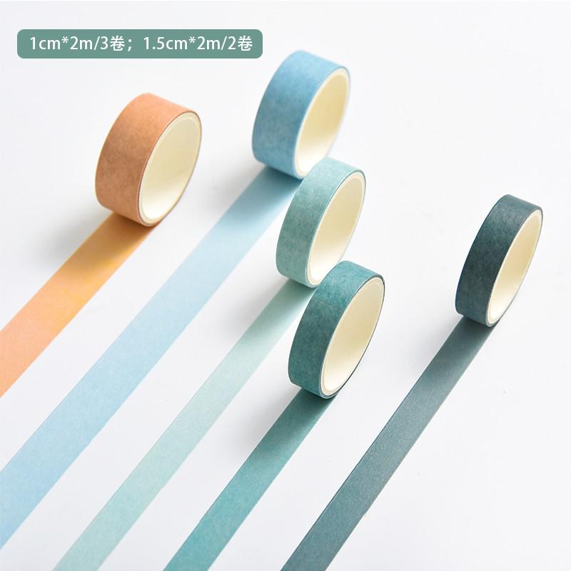 5 Pcs/pack Morandi Colorful Washi Tape Set Diy Scrapbooking Sticker Label Masking Tape School Office Supply