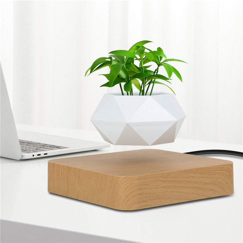 Levitating Air Bonsai Pot Rotation Flower Pot Planters Magnetic  Suspension Floating Pot Potted Plant Home Desk Decor