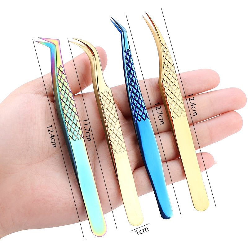 1 Pcs Eyelashes Tweezers Stainless Steel superhard Tweezers High Precision Anti-static tweezers for Eyelash Extensions