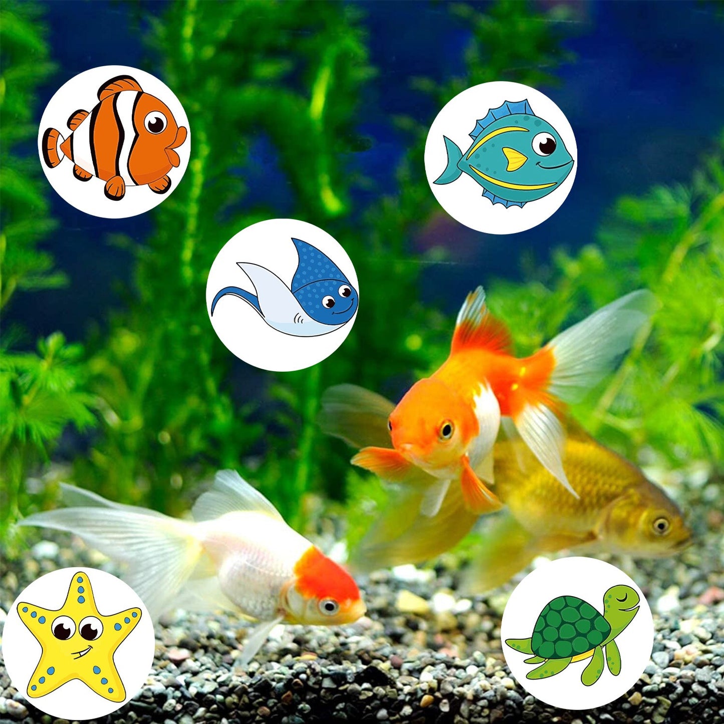 500pcs/roll Adorable Round Sea Animal Stickers for Kids 8 Designs School Teacher Supplies Encouragement Reward Children Stickers