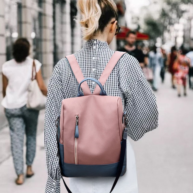 New women backpack high quality leather backpack anti-theft travel backpack multifunction shoulder bags school bags mochila